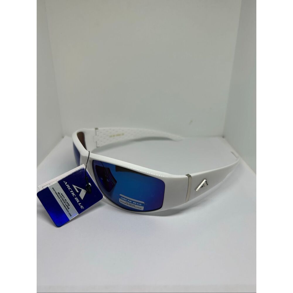 Arctic Blue Wrap Around Sunglasses Blue Tech Lens UV400 Protection